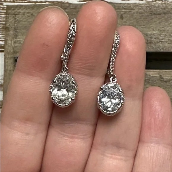 Joseph Esposito like new crystal sterling silver 925 stamped dangle earrings - Picture 4 of 8